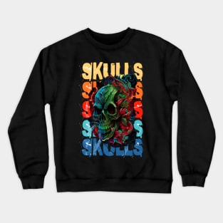 Artistic Skull Design Crewneck Sweatshirt